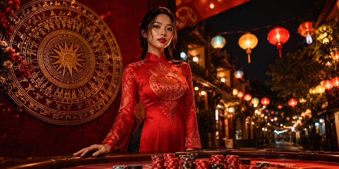 Người chơi slot game tại Hà Nội với áo dài truyền thống