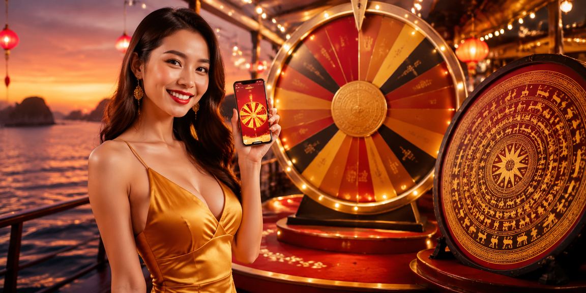 Khách du lịch tại Phú Quốc thử trò chơi roulette trực tuyến buổi tối ở chợ đêm